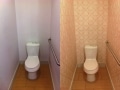 Before and After Bathroom Wallpaper Installation Alexandria VA
